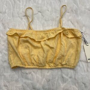 Rachel Paige Yellow Ruffled Crop Top